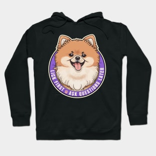 Lick First! Pomeranian Dog Design Hoodie